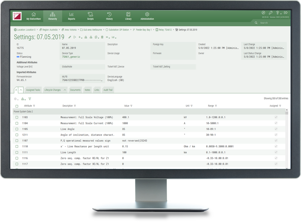 Paramètres de protection StationWare